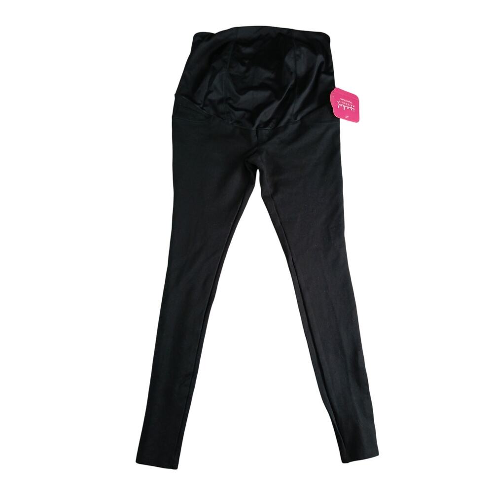 Isabel Maternity Leggings Womens XS Black Over Belly Back Pockets Joggers NWT